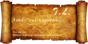 Takácsi Levente névjegykártya